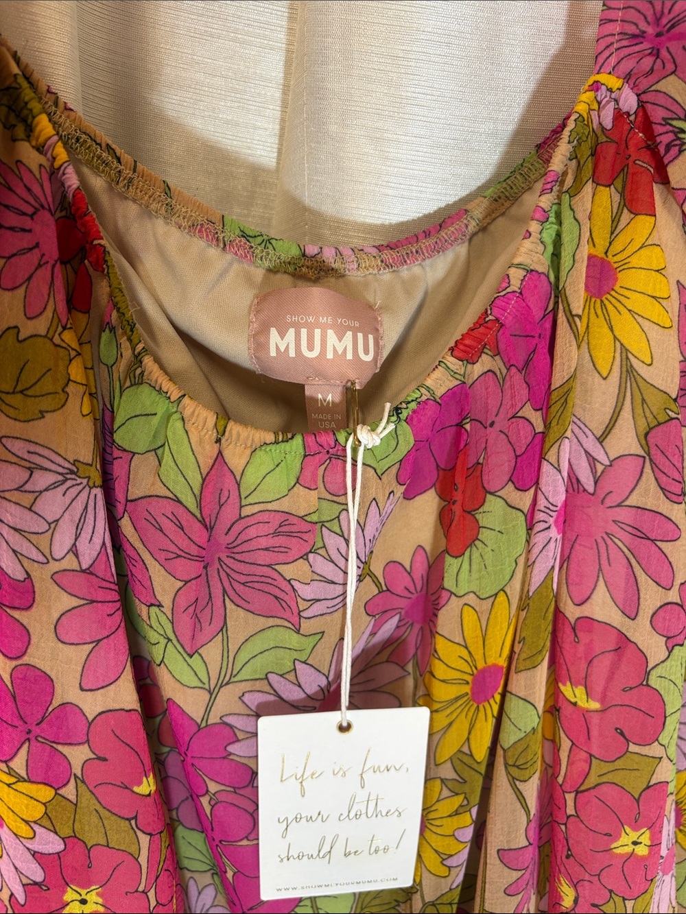 NWT Show Me Your MuMu Briar Mini Dress - Cottagecore Floral Puff Sleeve - Medium - Picture 12 of 15